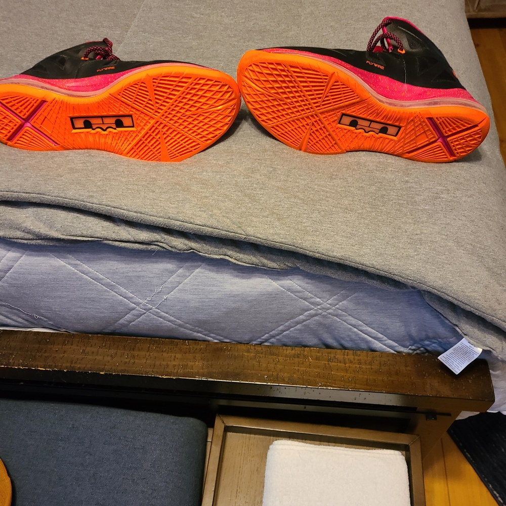 Men's Athletic Shoes - Black and Orange